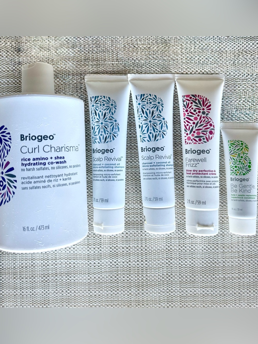 Briogeo Bundle includes 16 Oz Curl Charisma rice amino & shea hydrating Co-wash